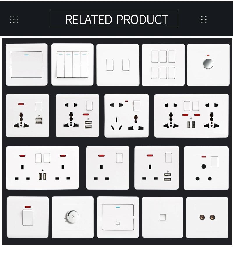 Dual Switched 13A Wall Power Socket with 2 USB Ports
