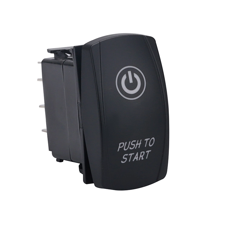 Push to Start on-off-on Illuminated 7 Pins Rocker Switch for Boat